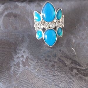 Elegant Blue and Silver Women's Ring